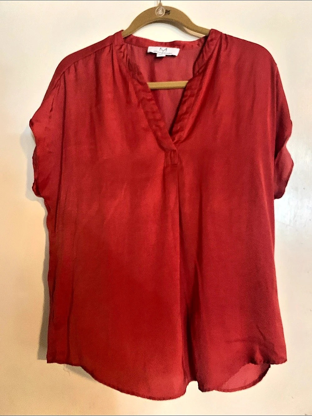 Magaschoni Red Blouse Size Medium